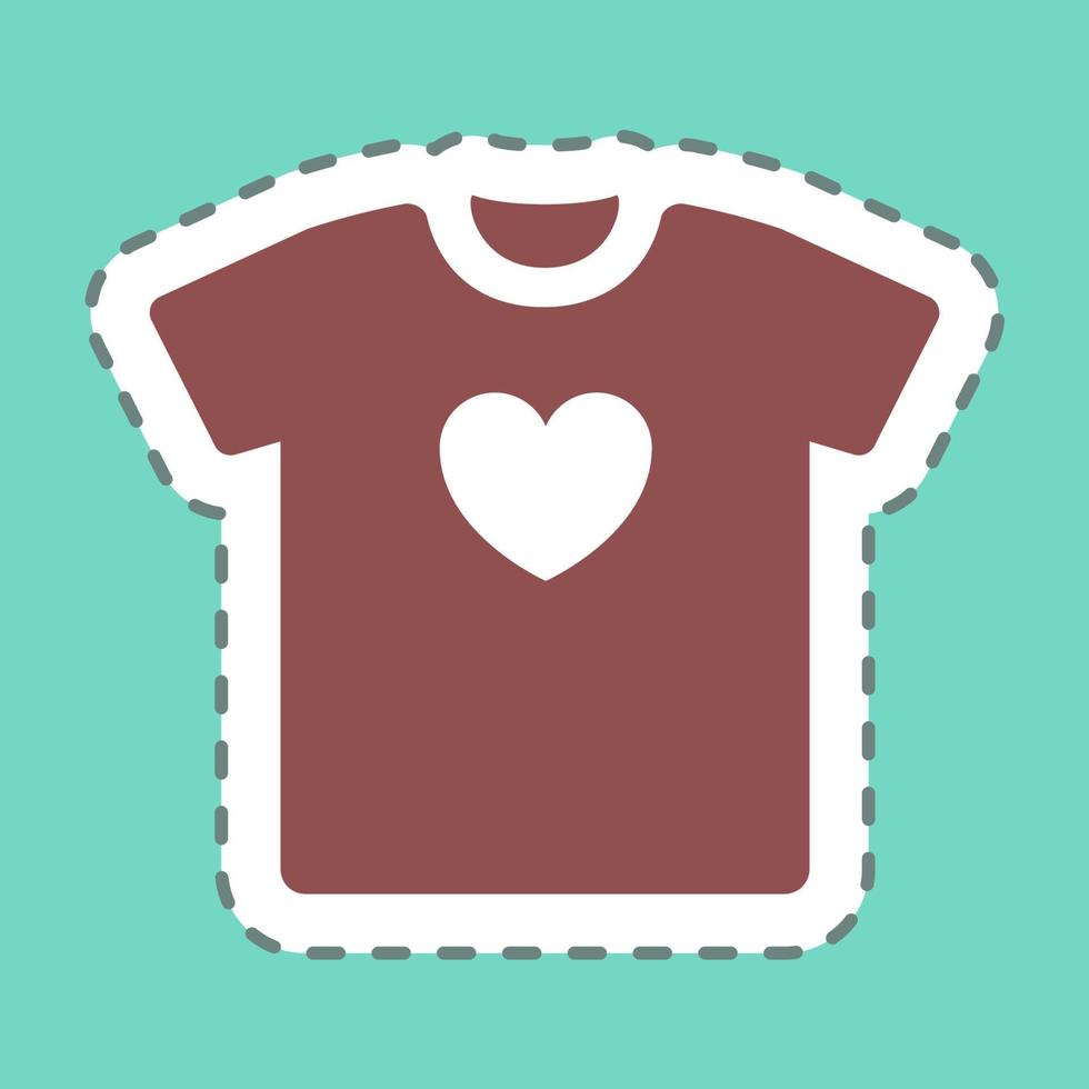 camiseta adhesiva 2 - corte de línea, ilustración simple, trazo editable vector