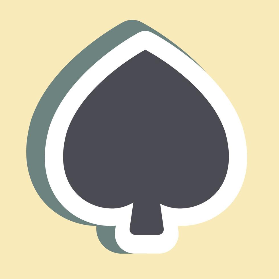 Sticker Spades ,Simple illustration,Editable stroke vector