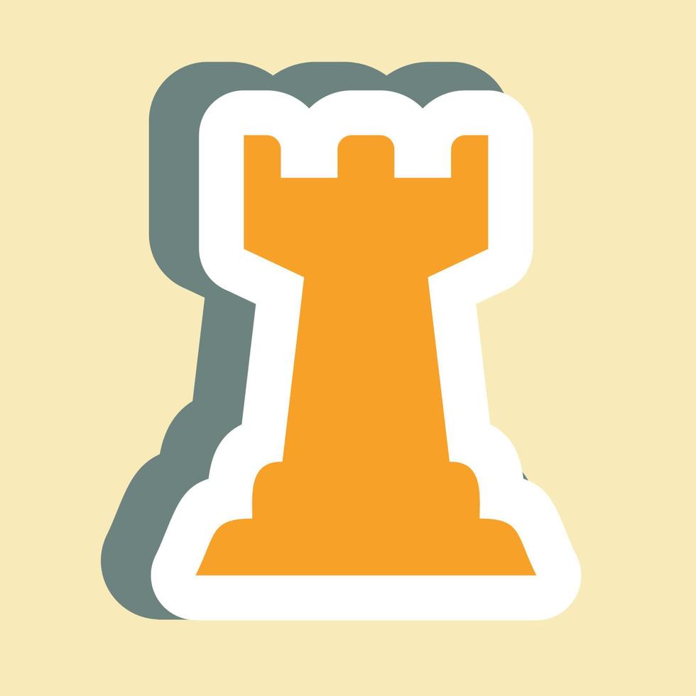 Sticker Chess 4 ,Simple illustration,Editable stroke vector