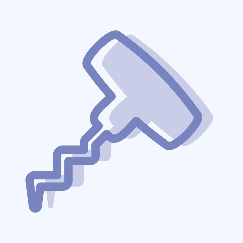 Icon Wine Opener - Two Tone Style - Simple illustration, Editable stroke. vector