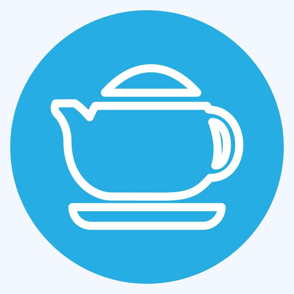 Icon Tea Maker - Blue Eyes Style - Simple illustration, Editable stroke. vector