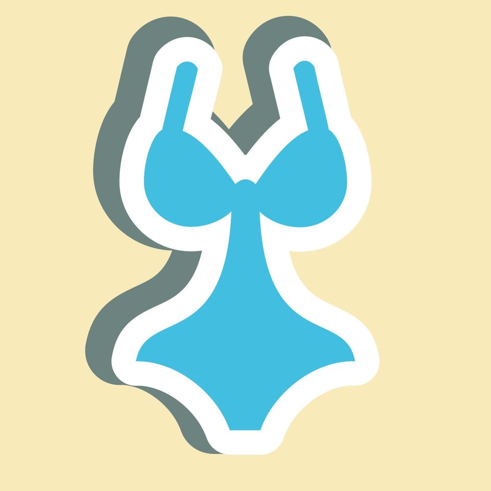 Sticker Swimsuit 3,Simple illustration,Editable stroke vector