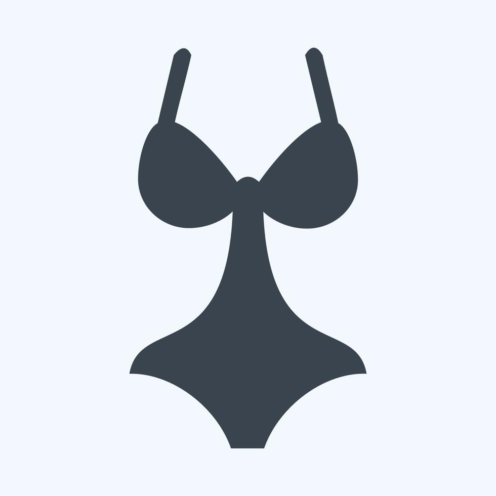 Icon Swimsuit 3 - Glyph Style,Simple illustration,Editable stroke vector