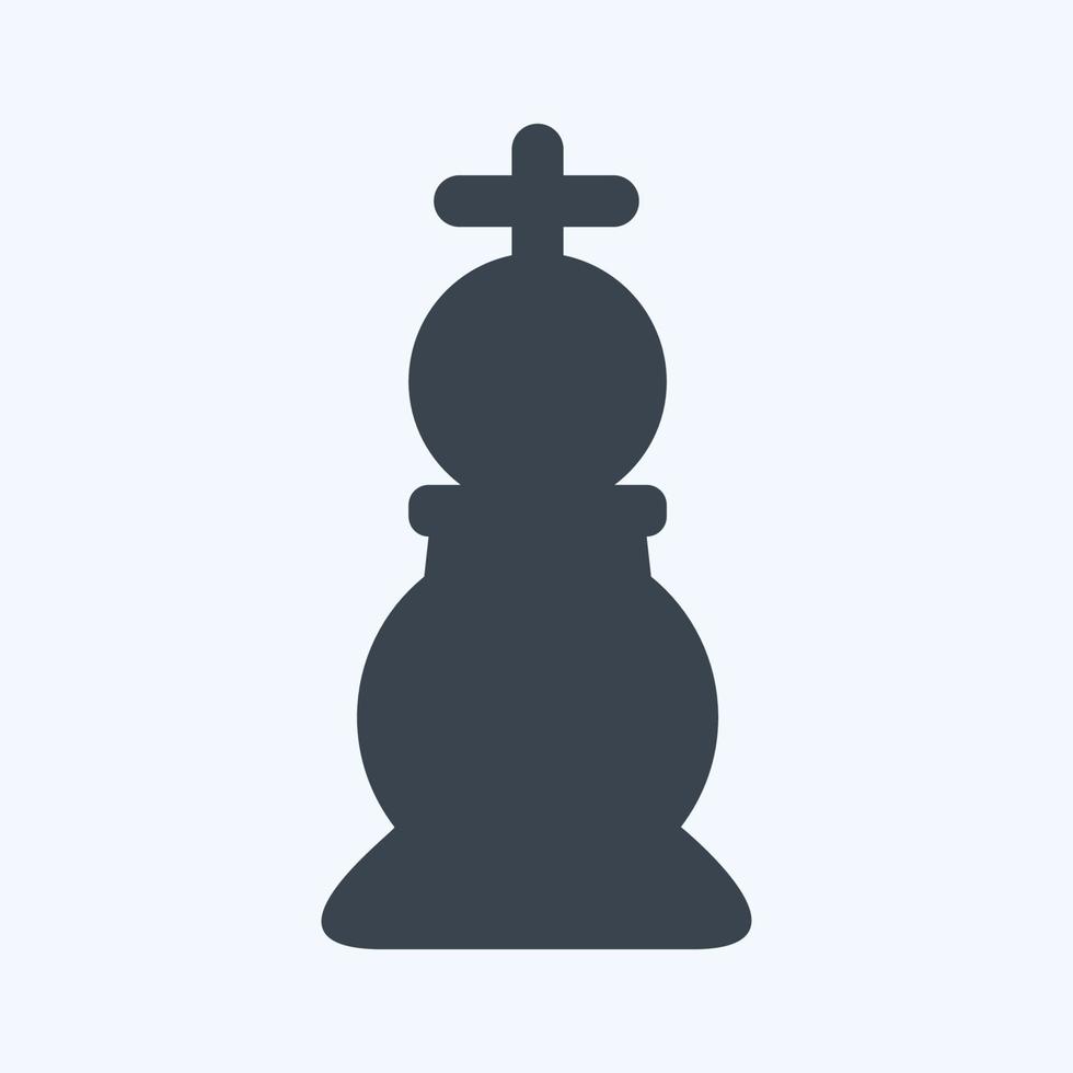 icono de ajedrez 2 - estilo de glifo, ilustración simple, trazo editable vector