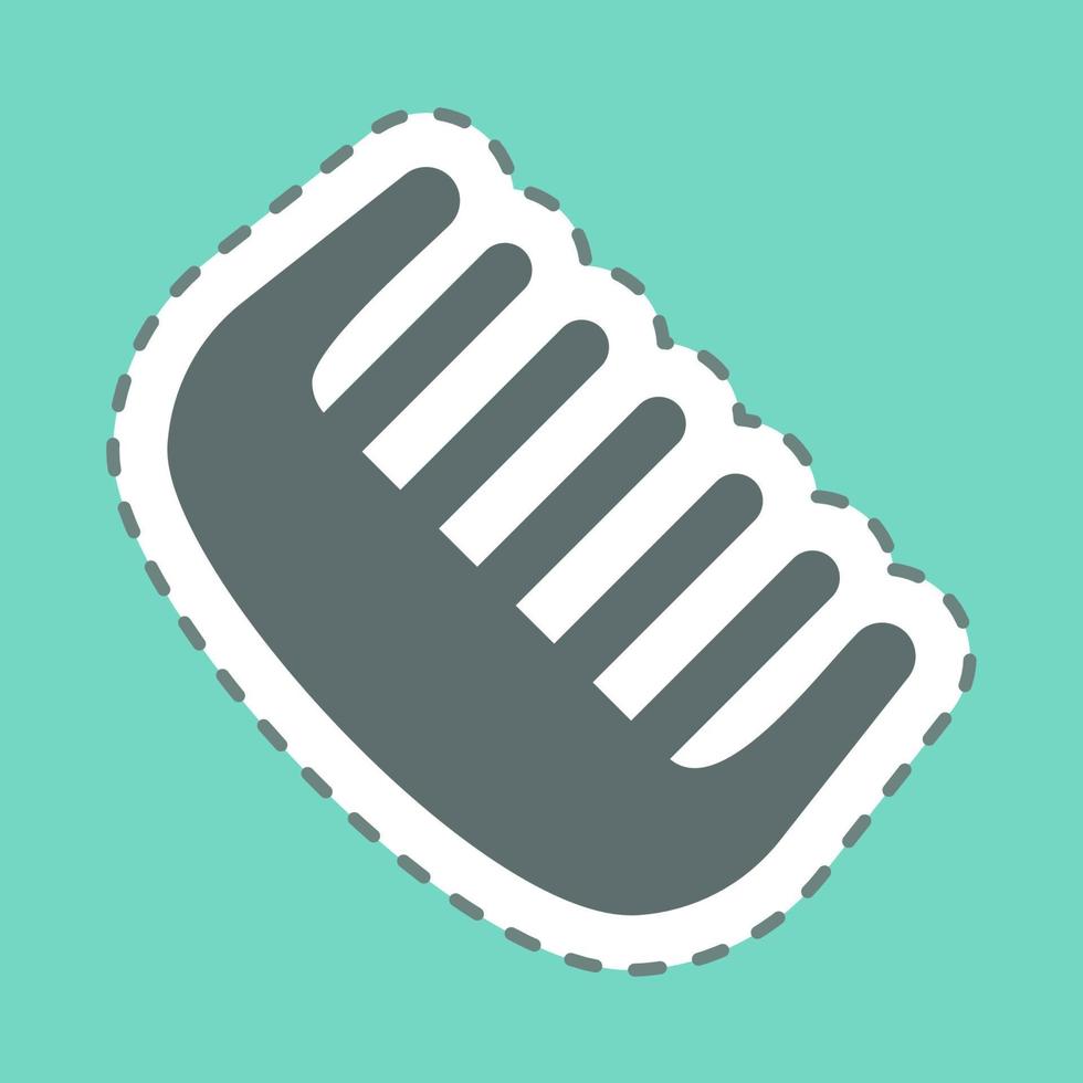 Sticker Comb - Line Cut - Simple illustration, Editable stroke. vector