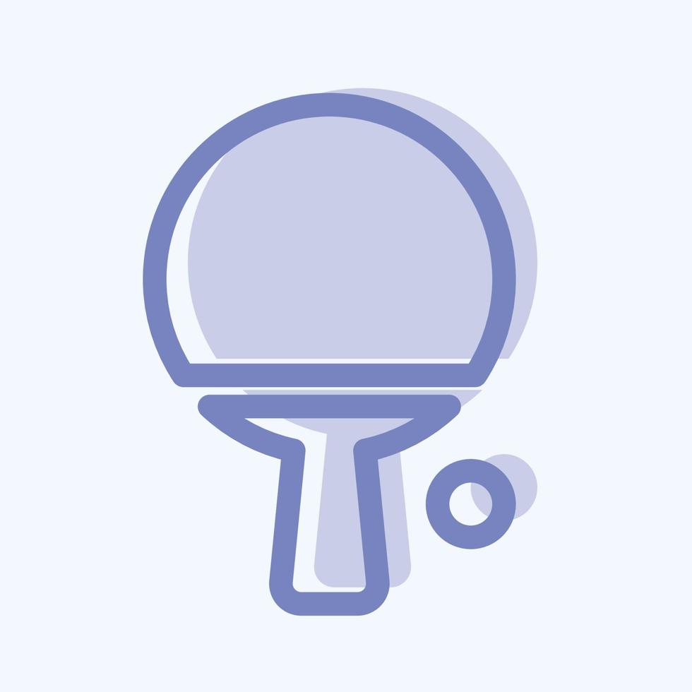 icon pin pong - estilo de dos tonos, ilustración simple, trazo editable vector