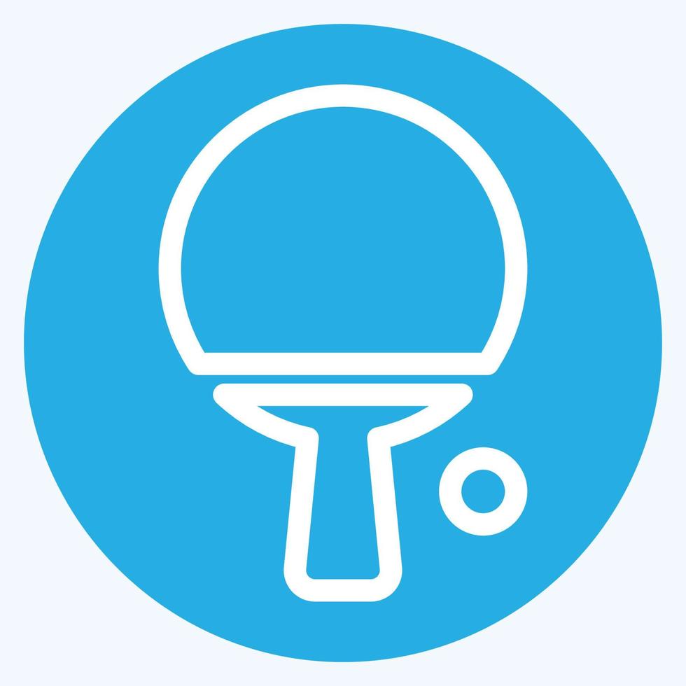 icon pin pong - estilo de ojos azules, ilustración simple, trazo editable vector