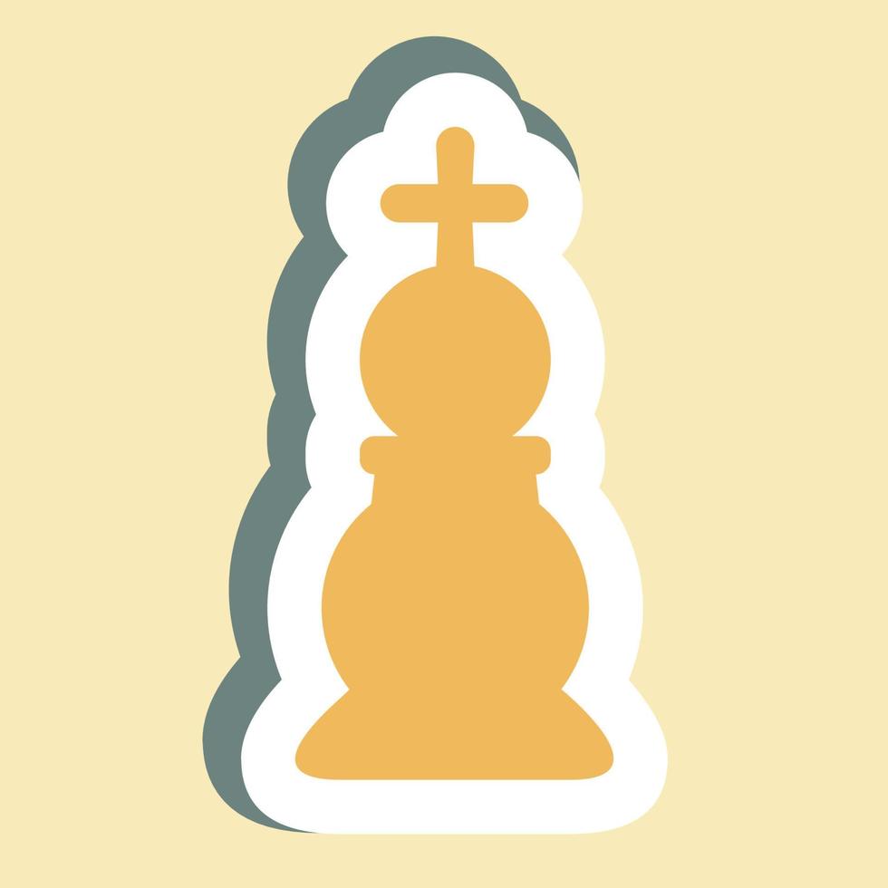 pegatina de ajedrez 2, ilustración simple, trazo editable vector