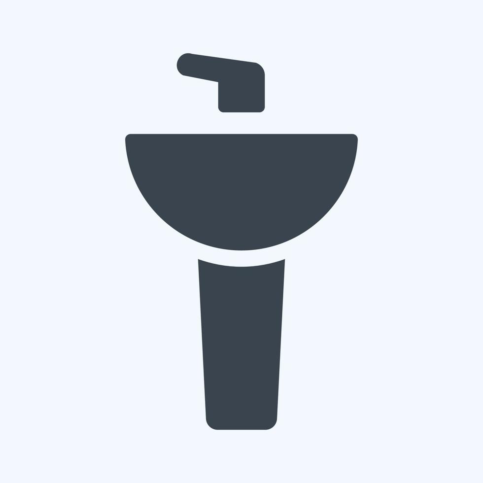 Icon Wash Basin - Glyph Style - Simple illustration, Editable stroke. vector