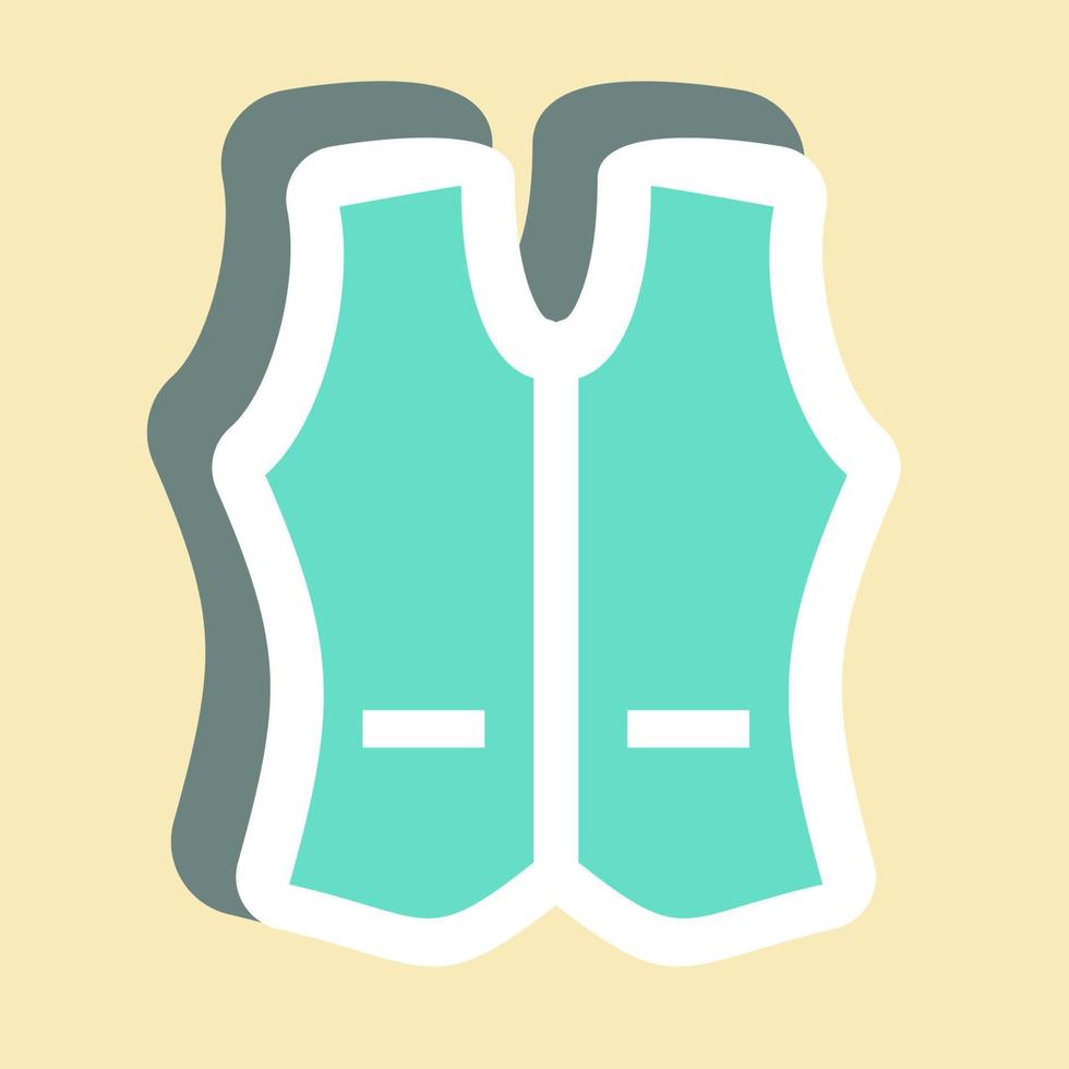 Sticker Vest 1,Simple illustration,Editable stroke vector