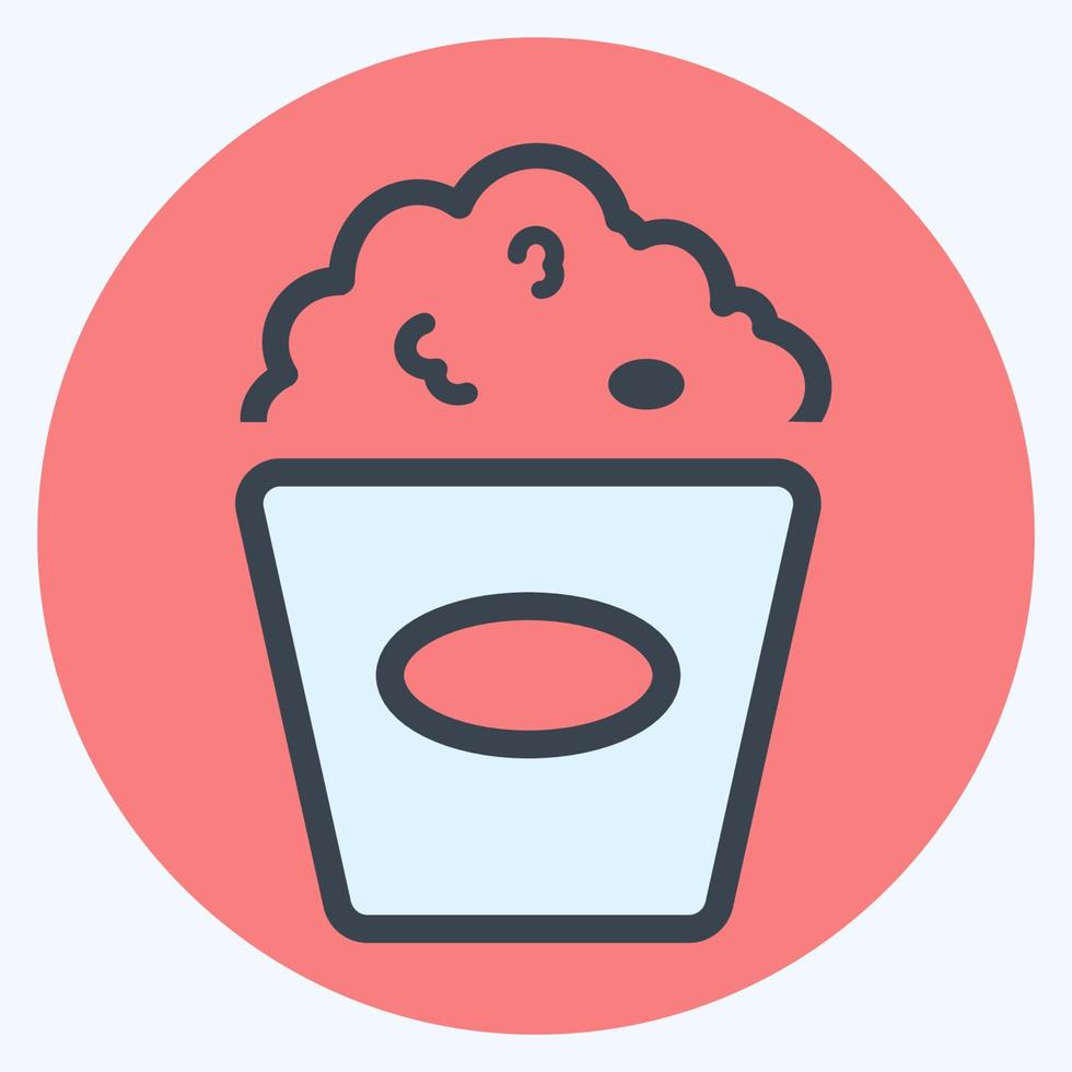 Icon Popcorn - Color Mate Style - Simple illustration, Editable stroke. vector