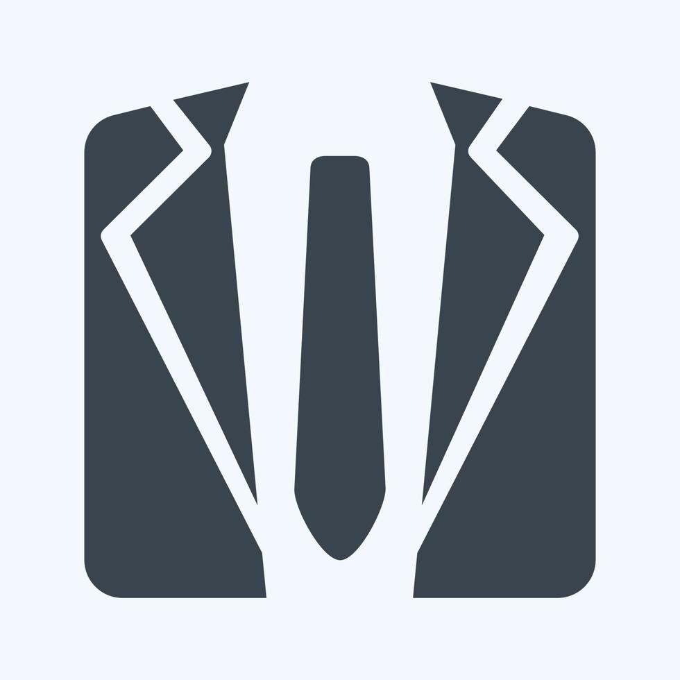 traje de icono 1 - estilo de glifo, ilustración simple, trazo editable vector