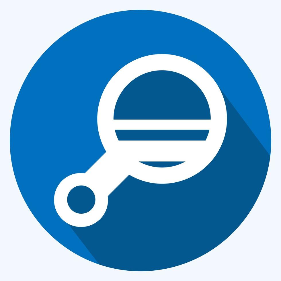 Icon Mirror 2 - Long Shadow Style - Simple illustration, Editable stroke. vector