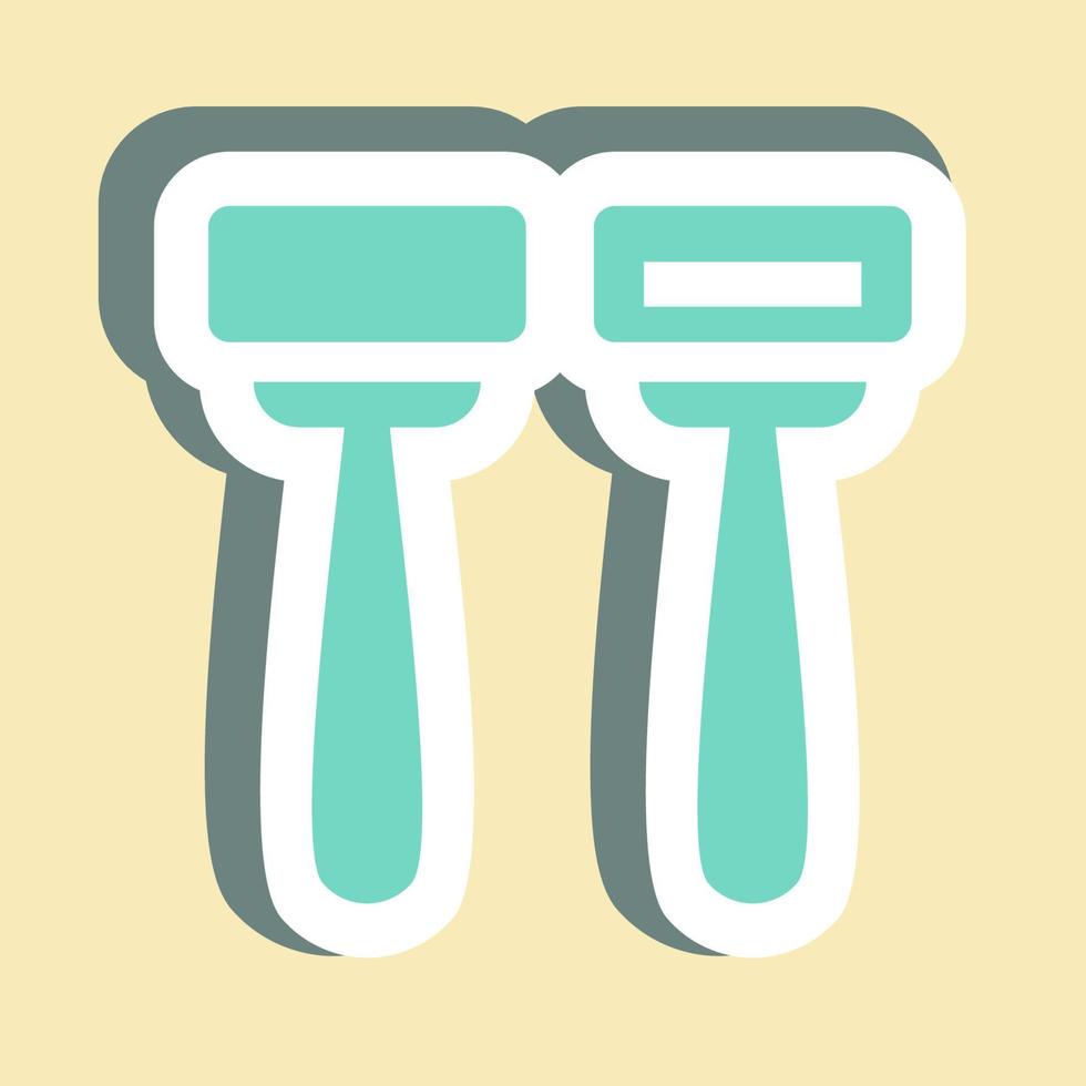 Sticker Razors - Simple illustration, Editable stroke. vector