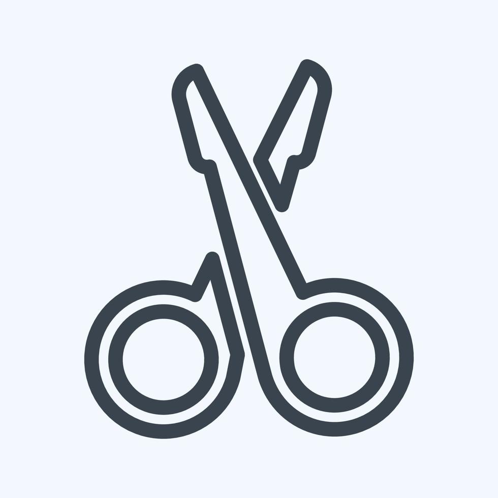 Icon Nail Scissor - Line Style vector