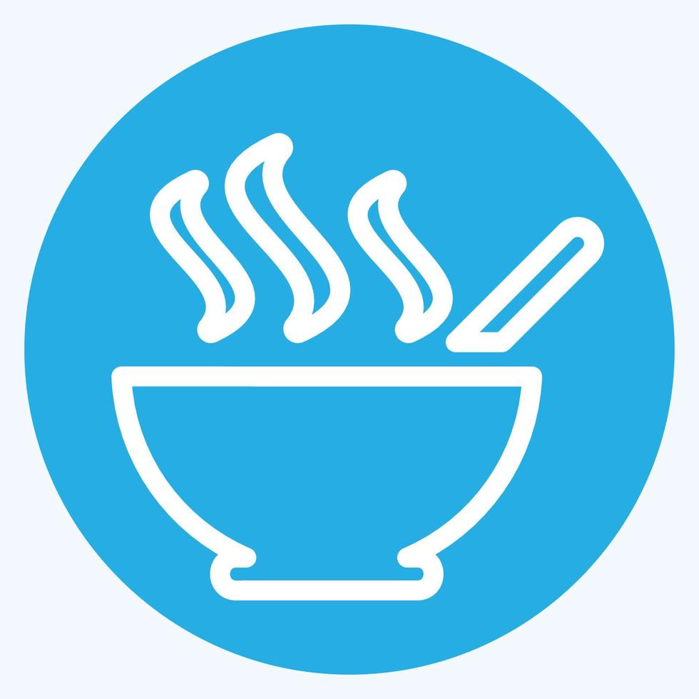 Icon Hot Soup - Blue Eyes Style - Simple illustration, Editable stroke. vector