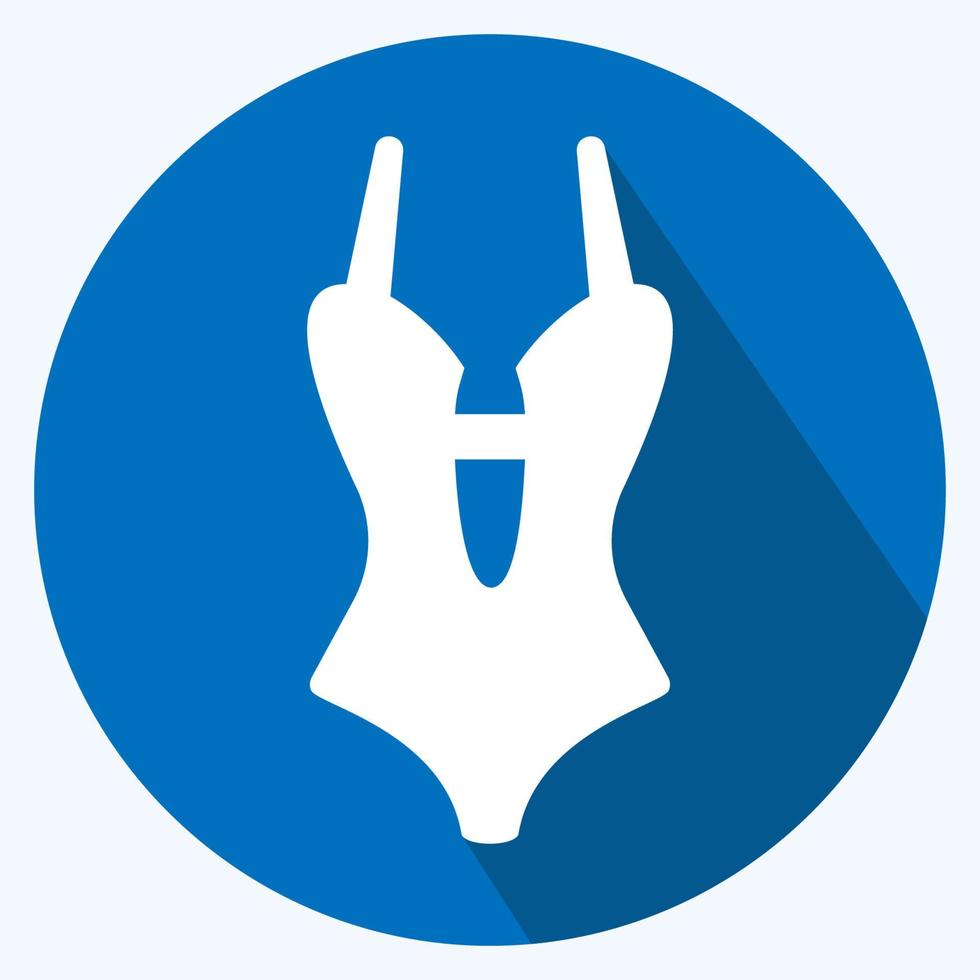 Icon Swimsuit 2 - Long Shadow Style,Simple illustration,Editable stroke vector