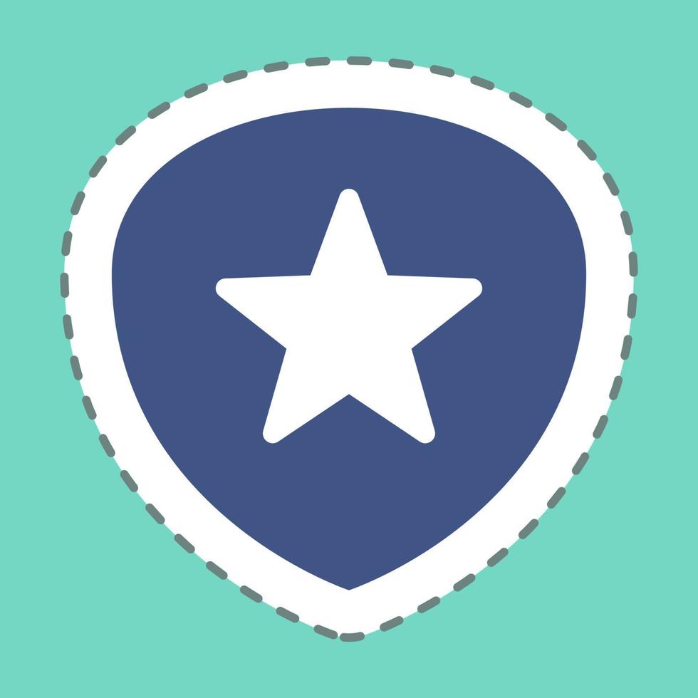 Sticker Favorite Game - Line Cut,Simple illustration,Editable stroke vector