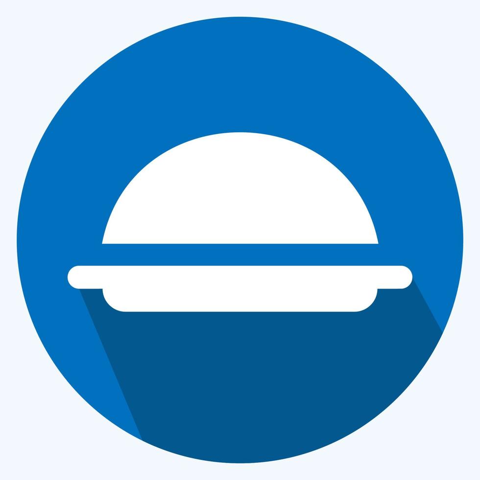 Icon Serving Food - Long Shadow Style - Simple illustration, Editable stroke. vector