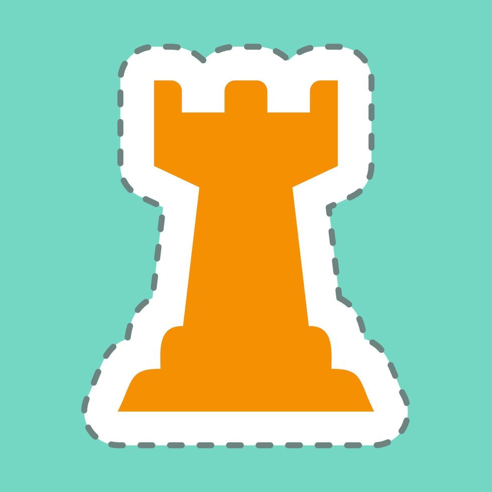 Sticker Chess 4 - Line Cut,Simple illustration,Editable stroke vector