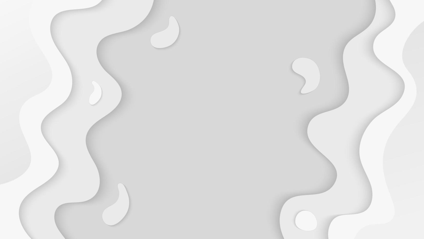 Abstract Liquid Shapes Dynamic White Papercut Style Background vector