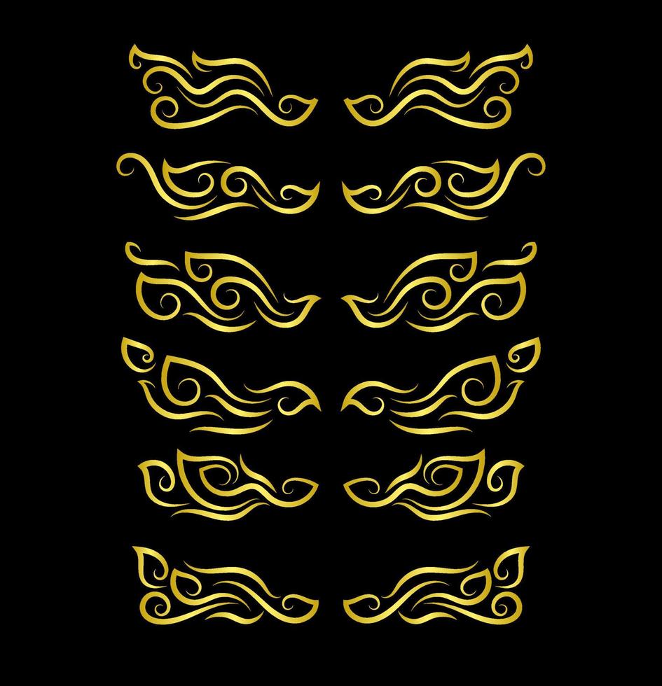 Borders Elements Set Collection, floral Swirl ornament Vector