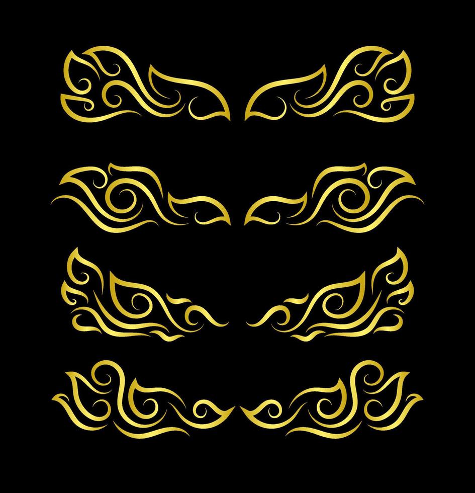Borders Elements Set Collection, floral Swirl ornament Vector