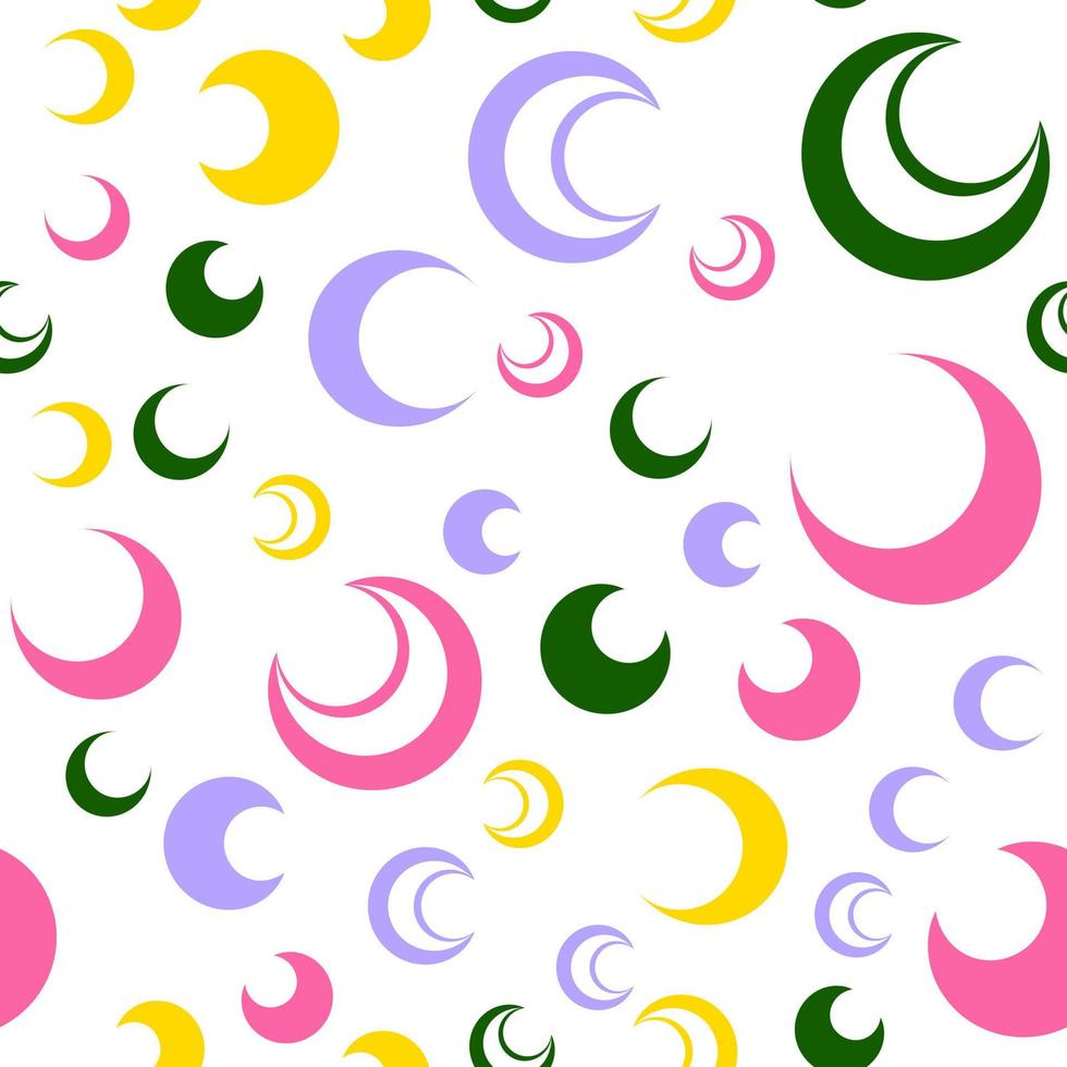 colorful crescent moon seamless pattern perfect for background or wallpaper vector