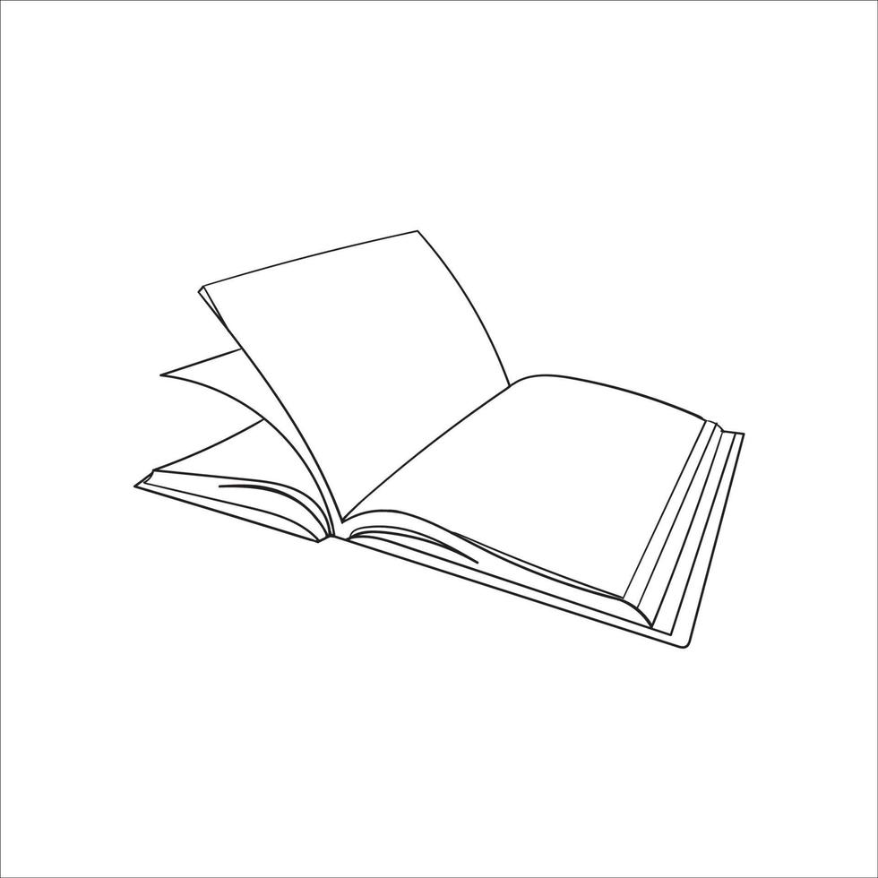 dibujo a mano doodle libro ilustración icono estilo de línea continua vector