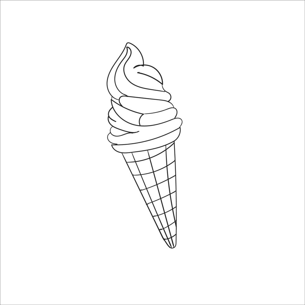 dibujo a mano doodle helado ilustración vector