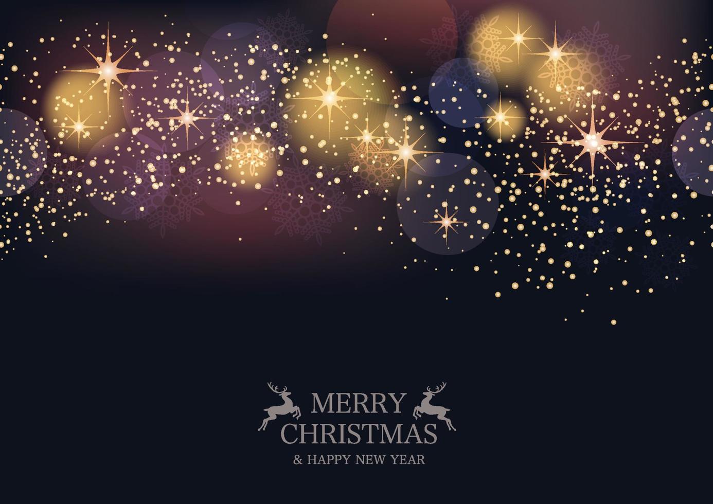 Christmas Vector Seamless Abstract Background With Halos, Stars, And Lights. Horizontally Repeatable.