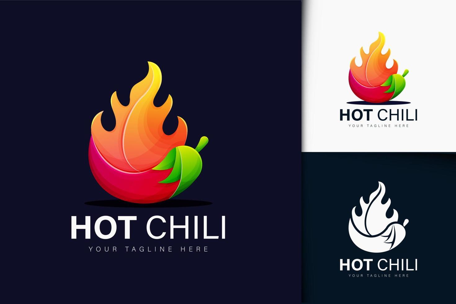 Hot chili logo design vector
