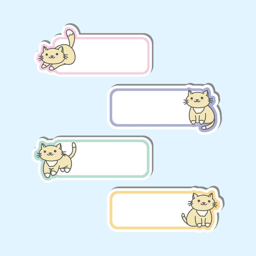 Cute Cat Name Tags 4378855 Vector Art at Vecteezy