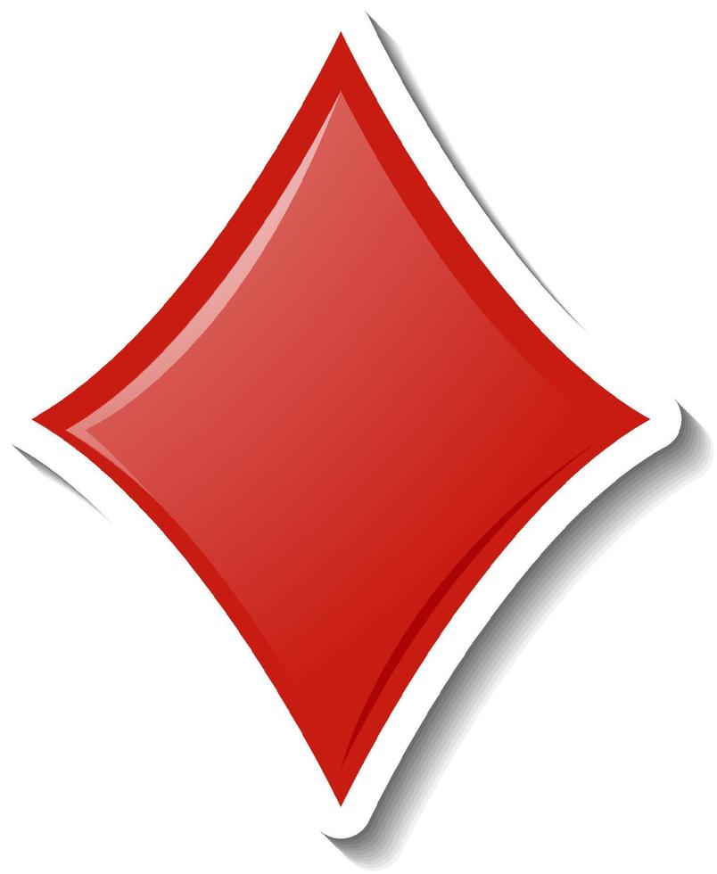símbolo de naipes de diamante rojo vector