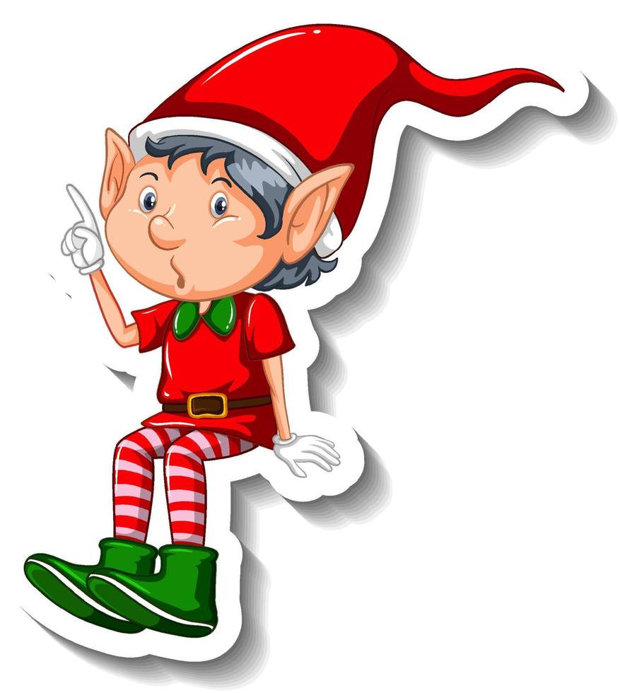 Christmas elf cartoon character vector