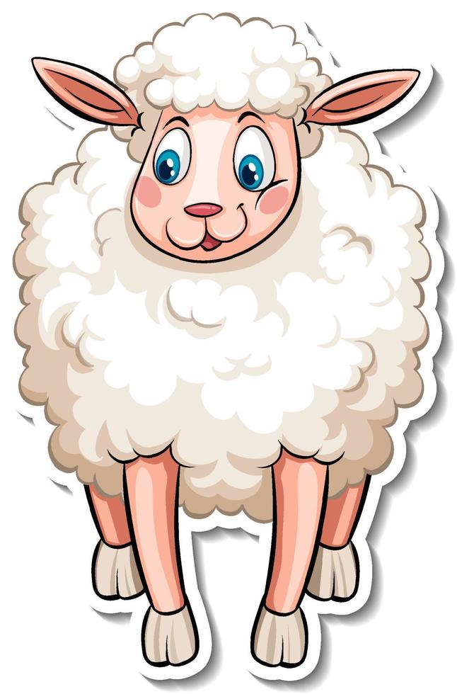 A sheep farm animal cartoon sticker vector