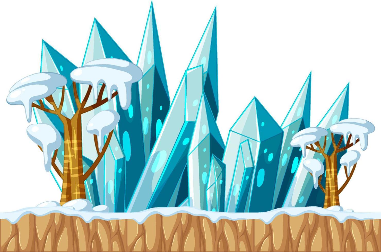 Blue crystal in cartoon style vector