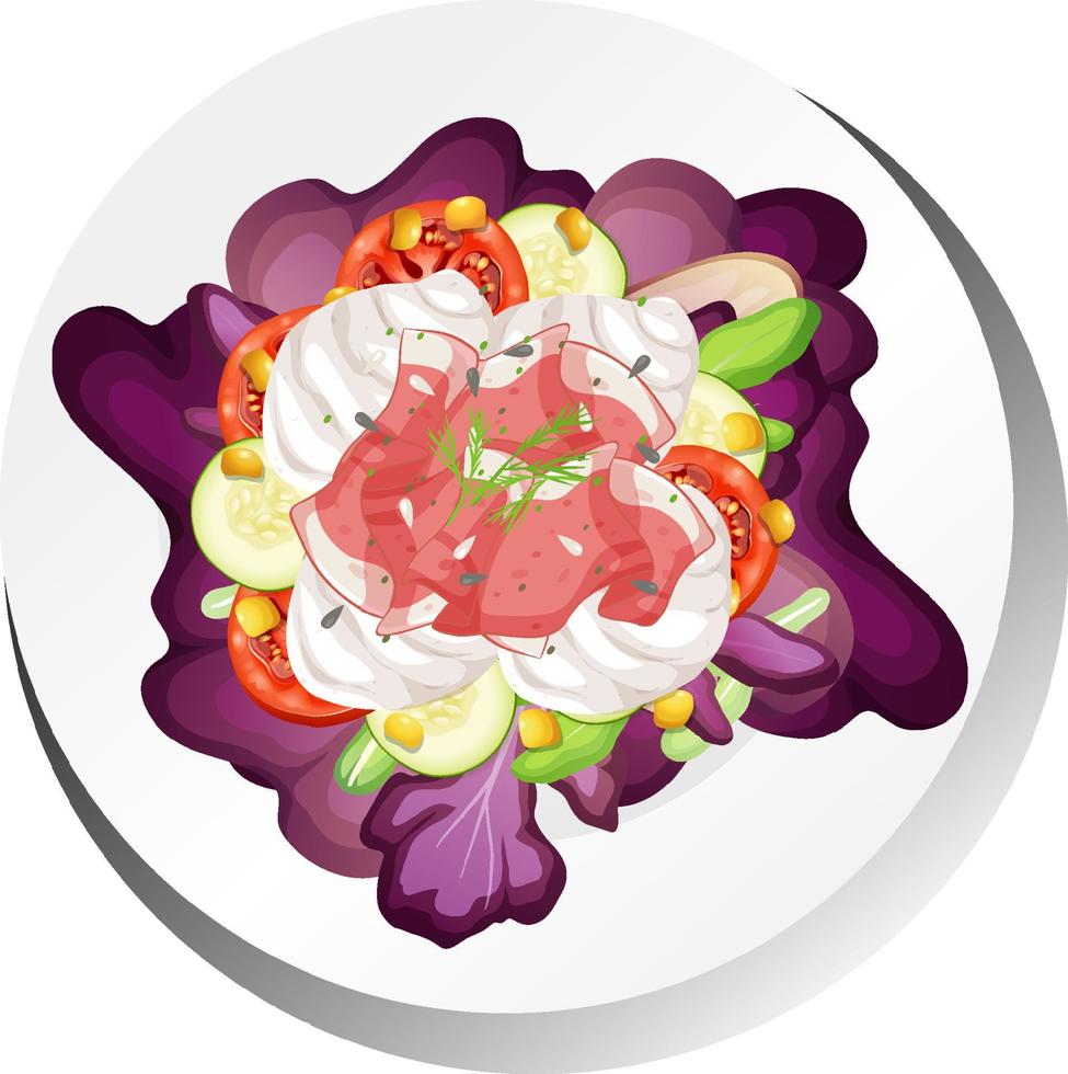 plato de desayuno saludable aislado vector