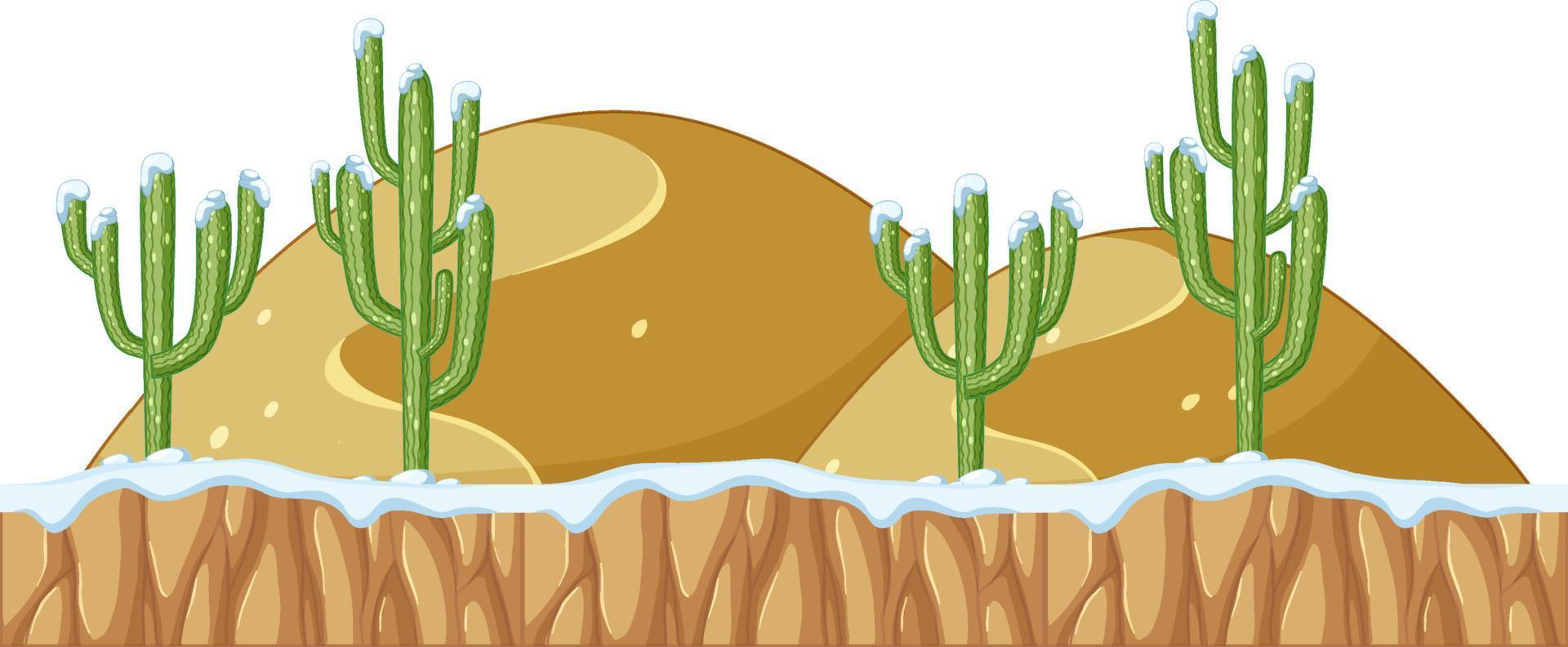 cactus saguaro en el suelo vector