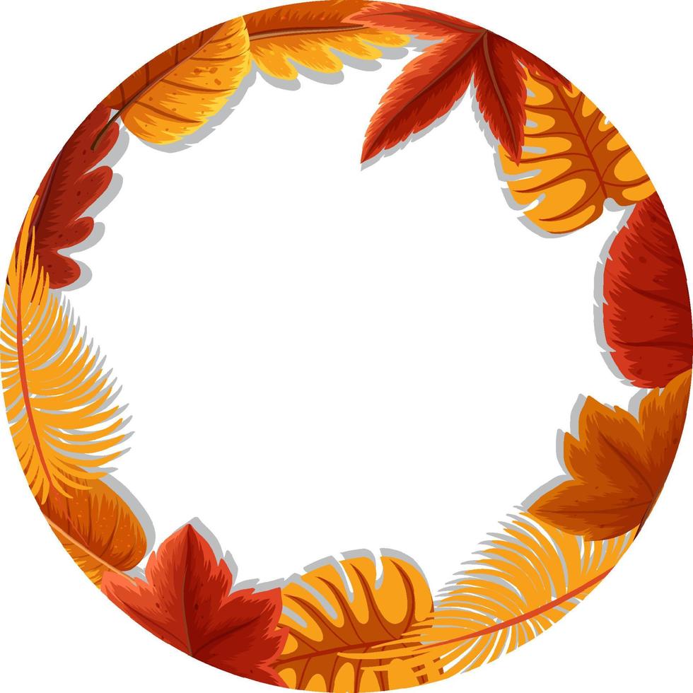 Round frame with autumn foliage vector