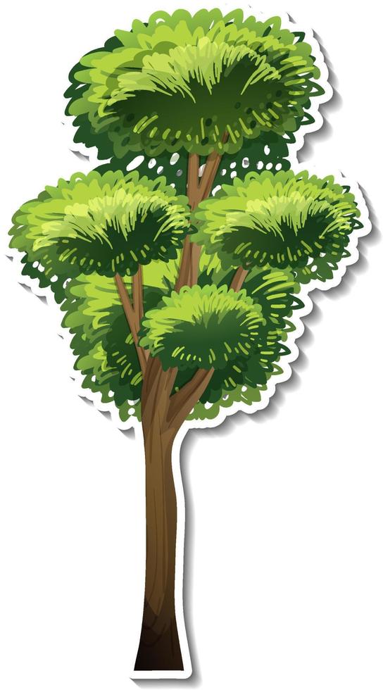 Tree sticker on white background vector