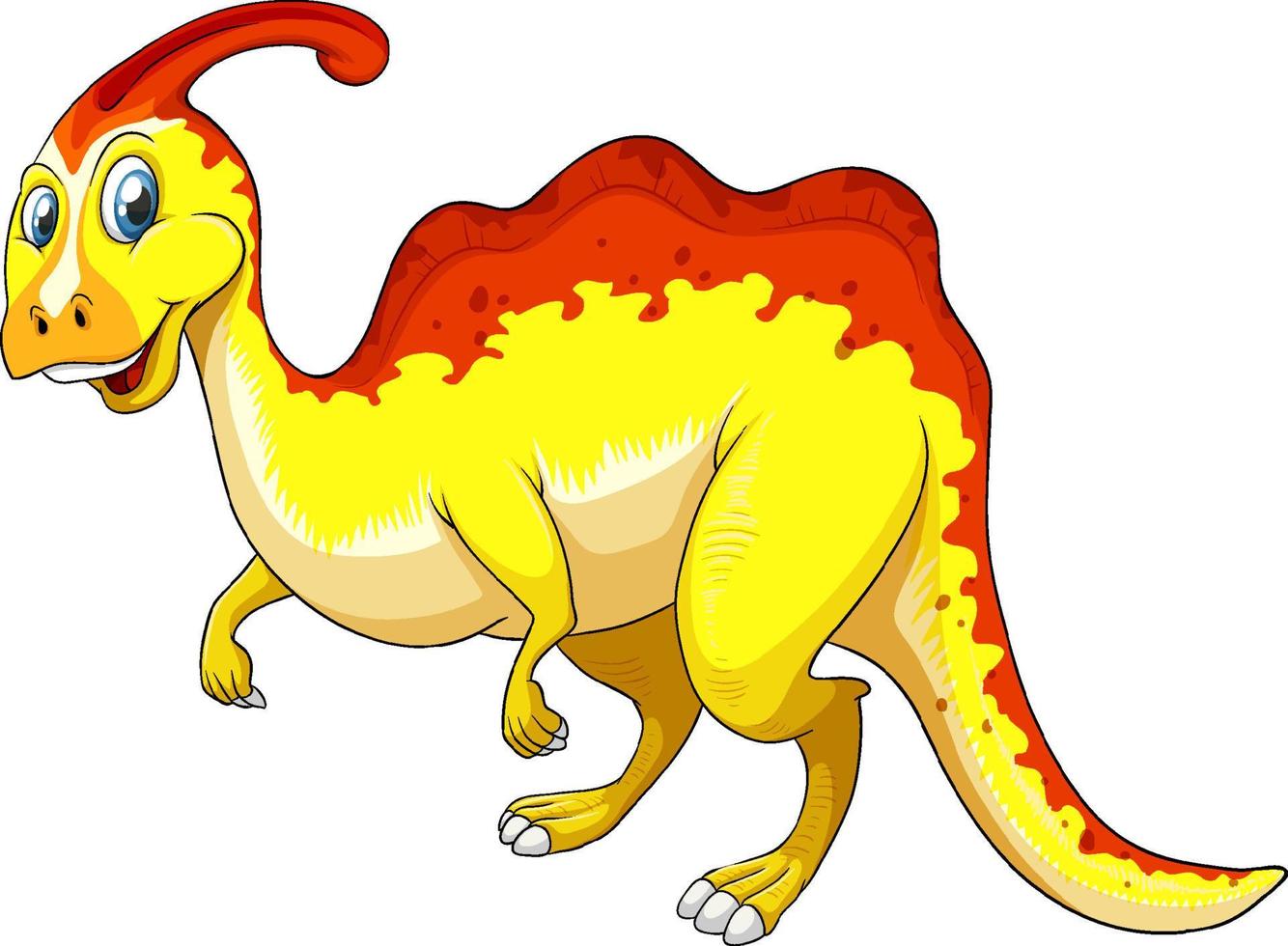 un personaje de dibujos animados de dinosaurio parasaurus vector