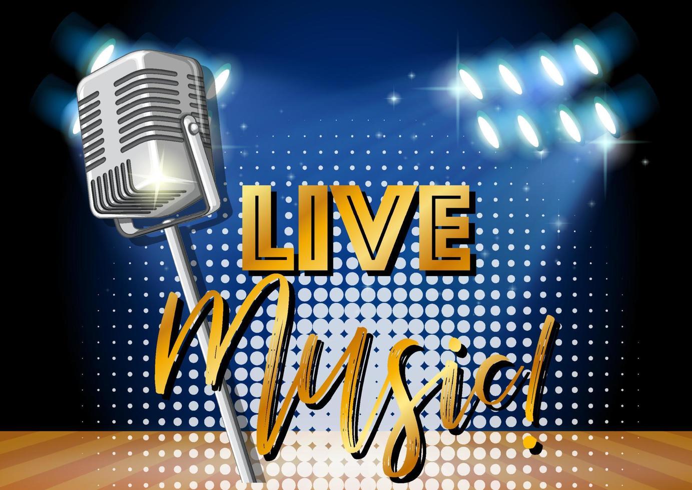 Stand up comedy banner with vintage microphone vector