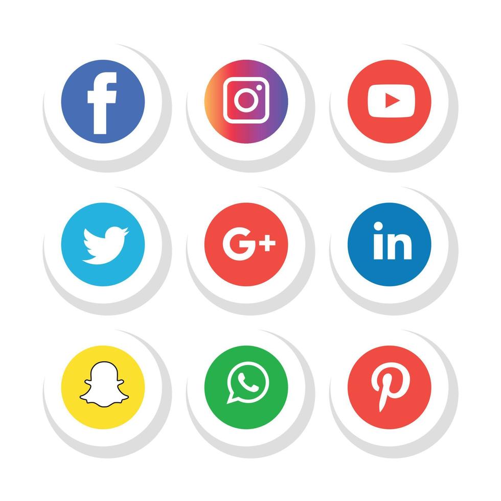 tecnología de iconos planos de redes sociales, red. venta de cara sonriente de grupo de fondo. compartir, me gusta, ilustración vectorial twitter, youtube, whatsapp, snapchat, facebook, instagram, tiktok, tok vector