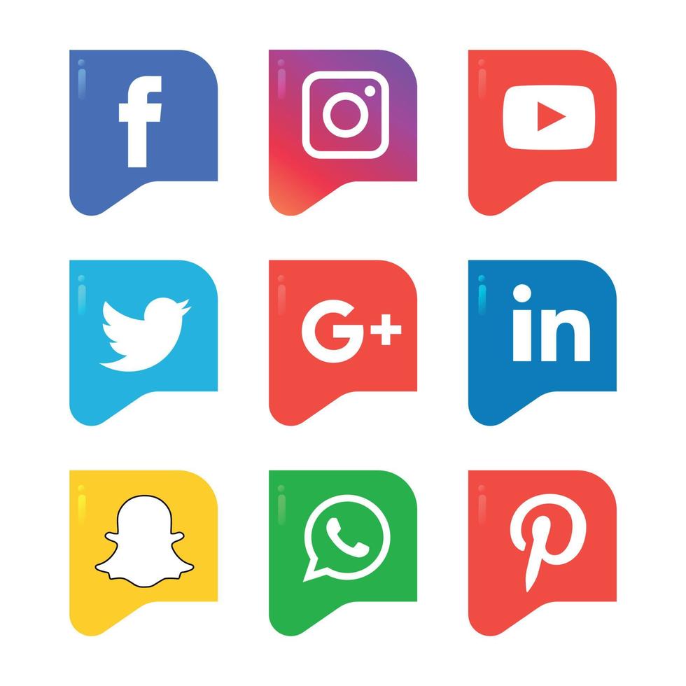 tecnología de iconos planos de redes sociales, red. venta de cara sonriente de grupo de fondo. compartir, me gusta, ilustración vectorial twitter, youtube, whatsapp, snapchat, facebook, instagram, tiktok, tok vector