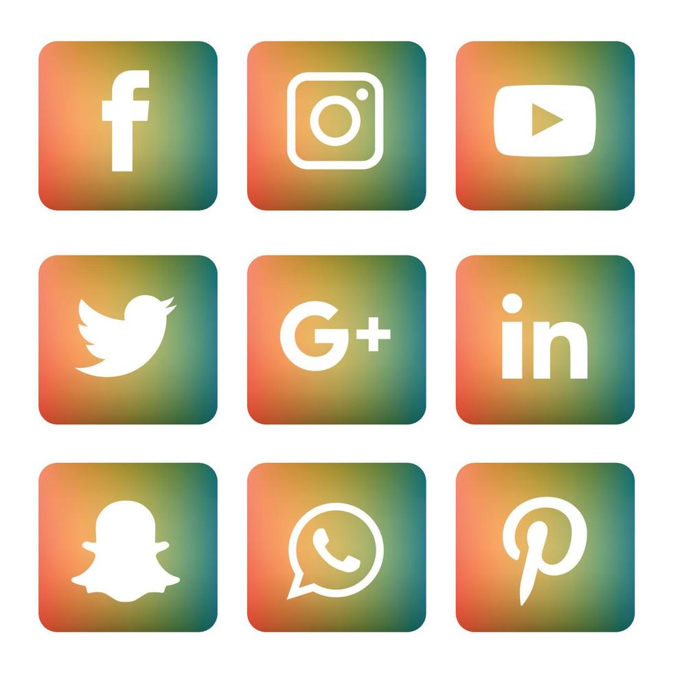 tecnología de iconos planos de redes sociales, red. venta de cara sonriente de grupo de fondo. compartir, me gusta, ilustración vectorial twitter, youtube, whatsapp, snapchat, facebook, instagram, tiktok, tok vector