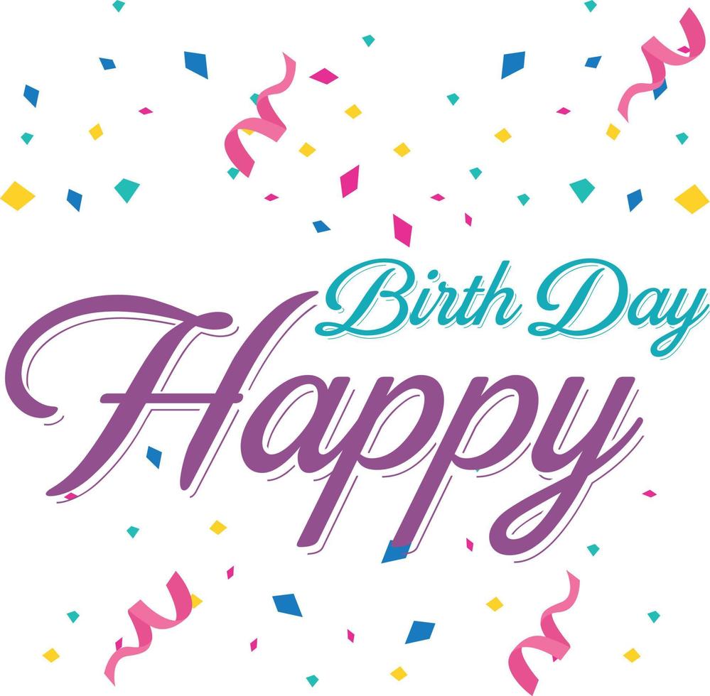 Happy Birthday. Lettering. Hand drawn vector illustration, design, greeting card, logo.