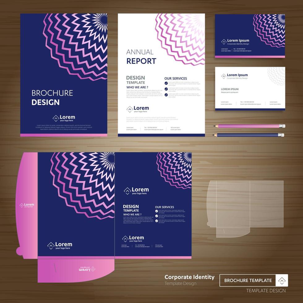 Flyer brochure business annual report cover template design Corporate Business Identity Folder digital technology company Element of stationery people community presentation working promotion blue red vector