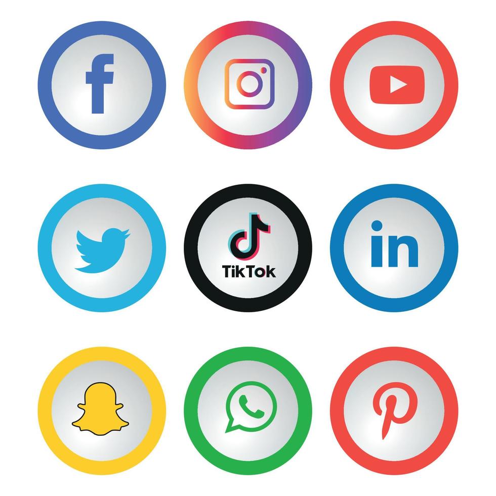 Social Media flat icons technology, network. background  group smiley face sale. Share, Like, Vector illustration Twitter, YouTube, WhatsApp, Snapchat, Facebook, instagram, tiktok, tok