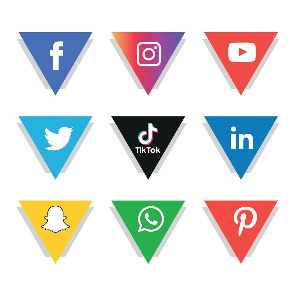 tecnología de iconos planos de redes sociales, red. venta de cara sonriente de grupo de fondo. compartir, me gusta, ilustración vectorial twitter, youtube, whatsapp, snapchat, facebook, instagram, tiktok, tok vector